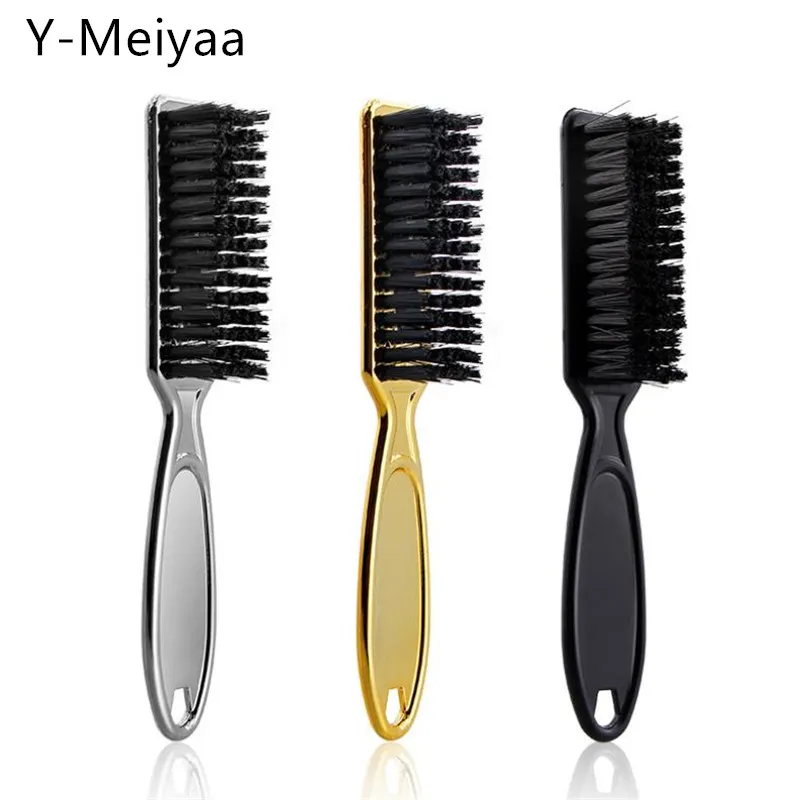 1PC Gold Plastic Handle Soft Hair Cleaning Brush Barber Neck Duster Broken Hair Remove Comb Hairdressing Hair Styling Tools