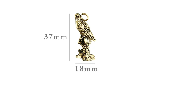 solid Brass retro eagle Miniature craft DIY Pendant desktop ornament Fitting Keychain ring Pendant Accessories a1717
