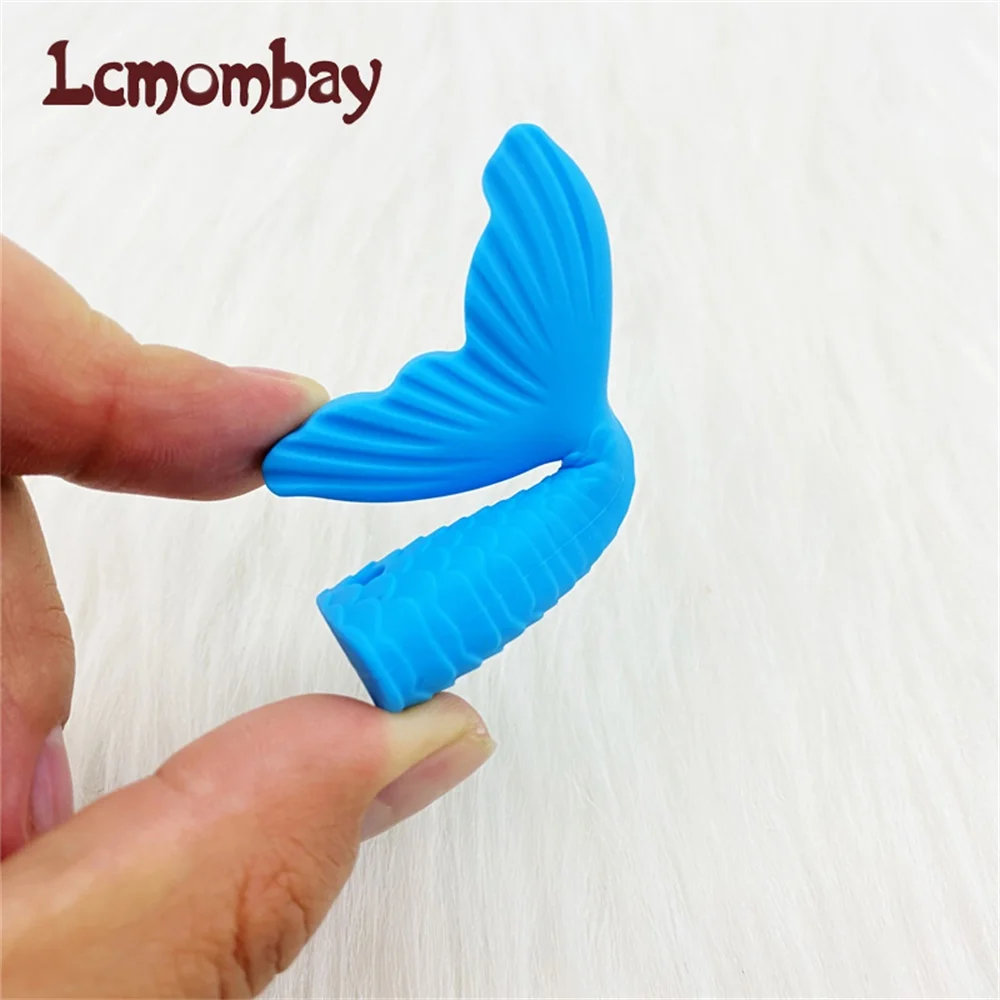 3PCS Mermaid Tail  Chew Necklace Baby Silicone Teether Chewelry Pendant Sensory Toy for Kids Boys Girls Special Needs