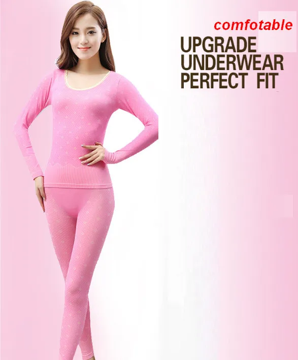 Damen-Thermo-Unterwäsche-Set mit Print, Luxus-Thermo-Oberteil und -Unterhose, Winter-Slim-Lingerie OUC691 – Detail 6