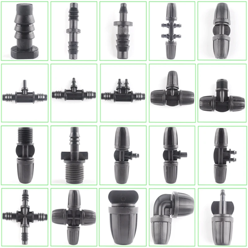 

Garden Water Connector Orchard Plant Irrigation System 8/11 to 4/7mm Lock Buckle Hose Joint Barb Tee Straight Elbow Accessories