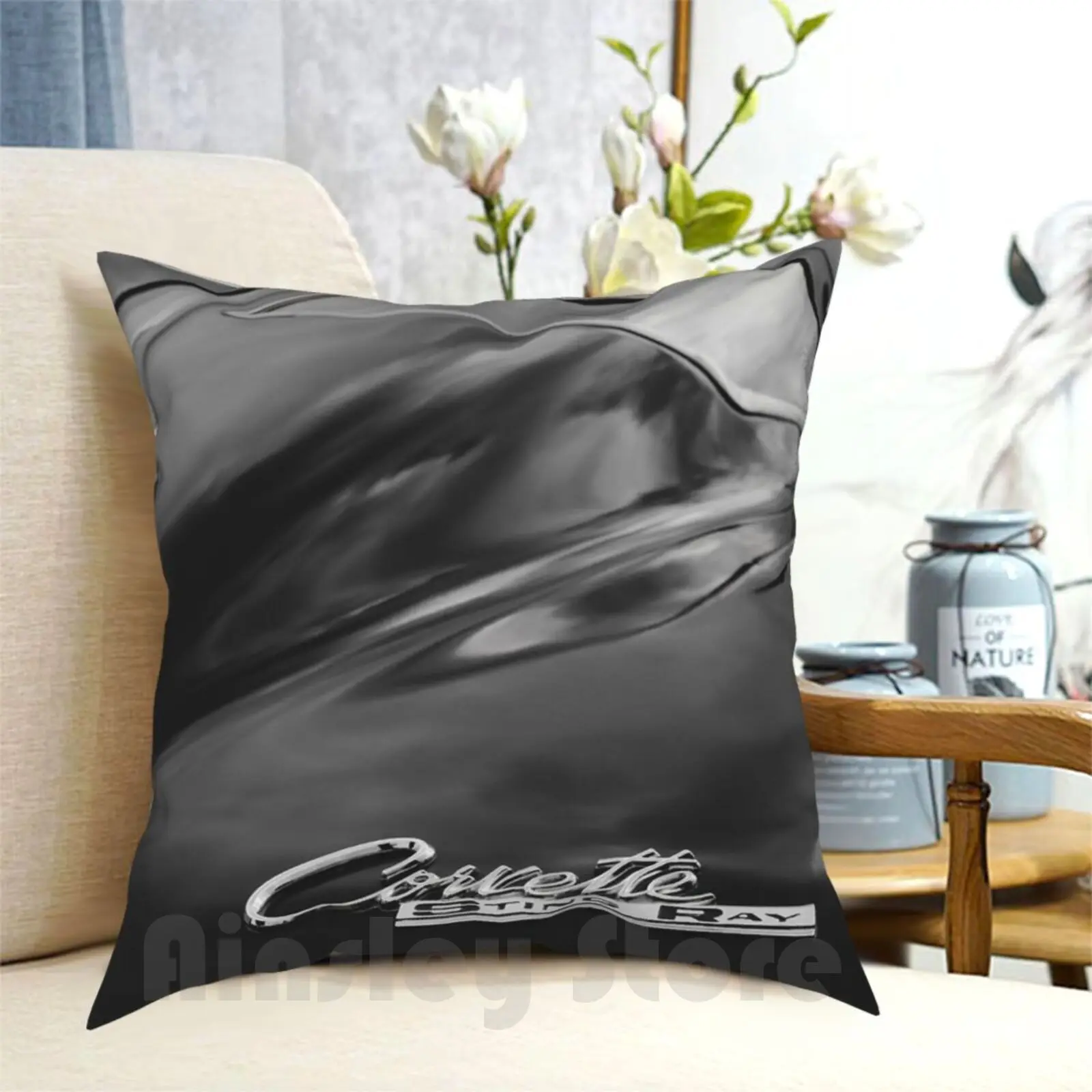 Split Window Pillow Case Printed Home Soft DIY Pillow cover 1963 Corvette Chevrolet Sting Ray Stingray Vette Classic