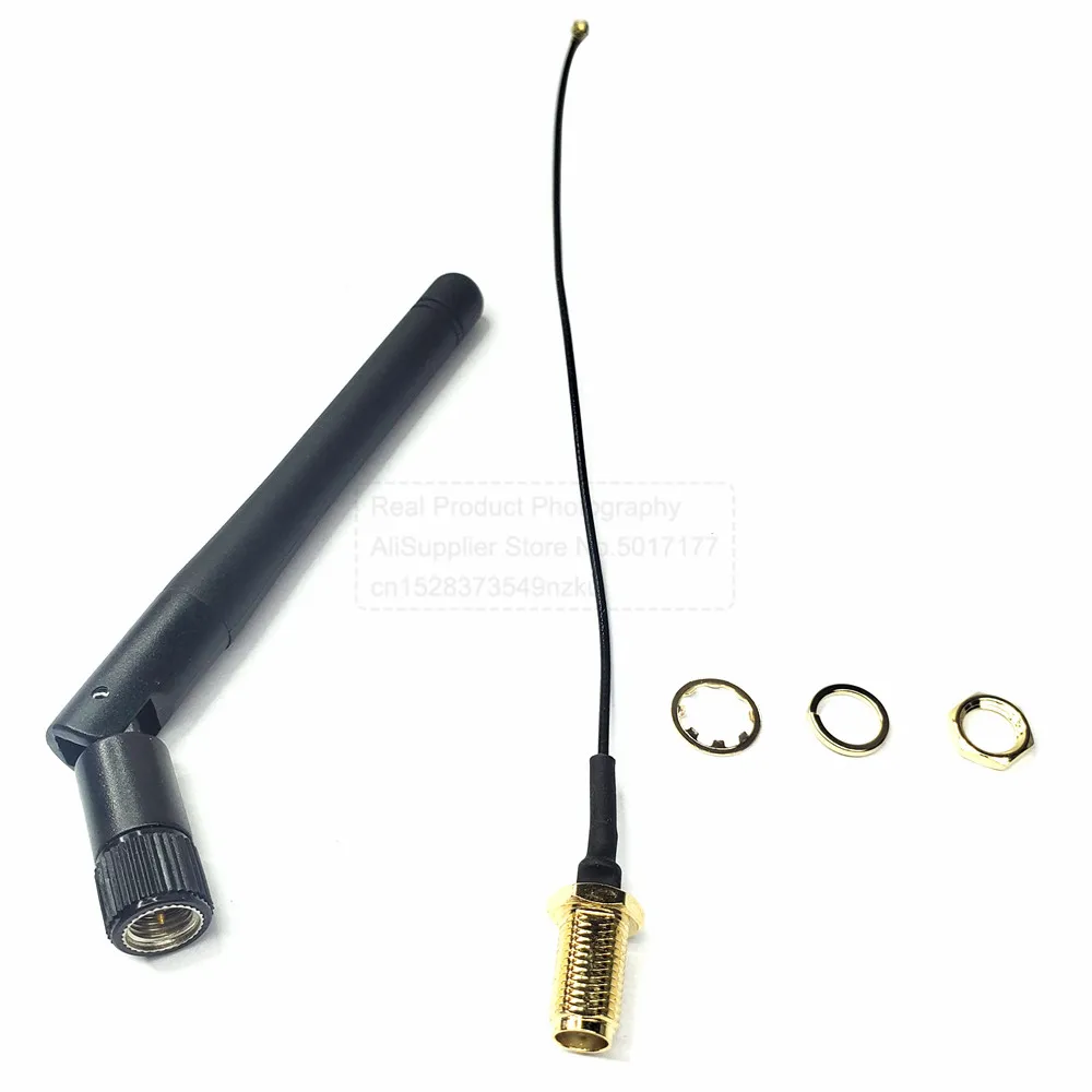 Conector hembra 2,4G WIFI 3dbi IPEX a SMA 15CM + Kit de antena macho SMA 2400MHZ-2500MHZ