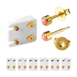 1 Pair 16G Surgical Steel Ear Piercing Studs Sterilized Imitation Pearl Tragus Cartilage Stud Gold Plated Piercing Gun Earrings