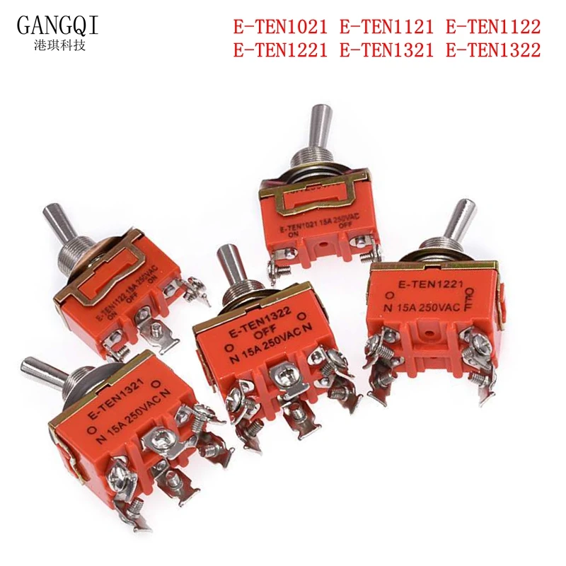 5pcs High Quality E-TEN1021 E-TEN1121 E-TEN1122 E-TEN1221 E-TEN1321 E-TEN1322 Toggle Switch Power Switch Rocker Switch