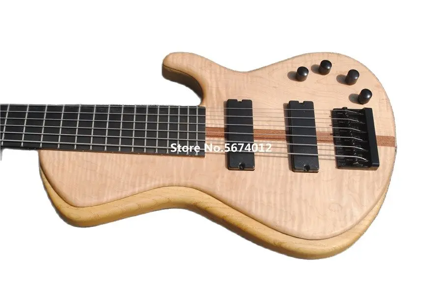 High quality custom 6 string bass guitar wood maple veneer integrated link closed pickup free of shipping