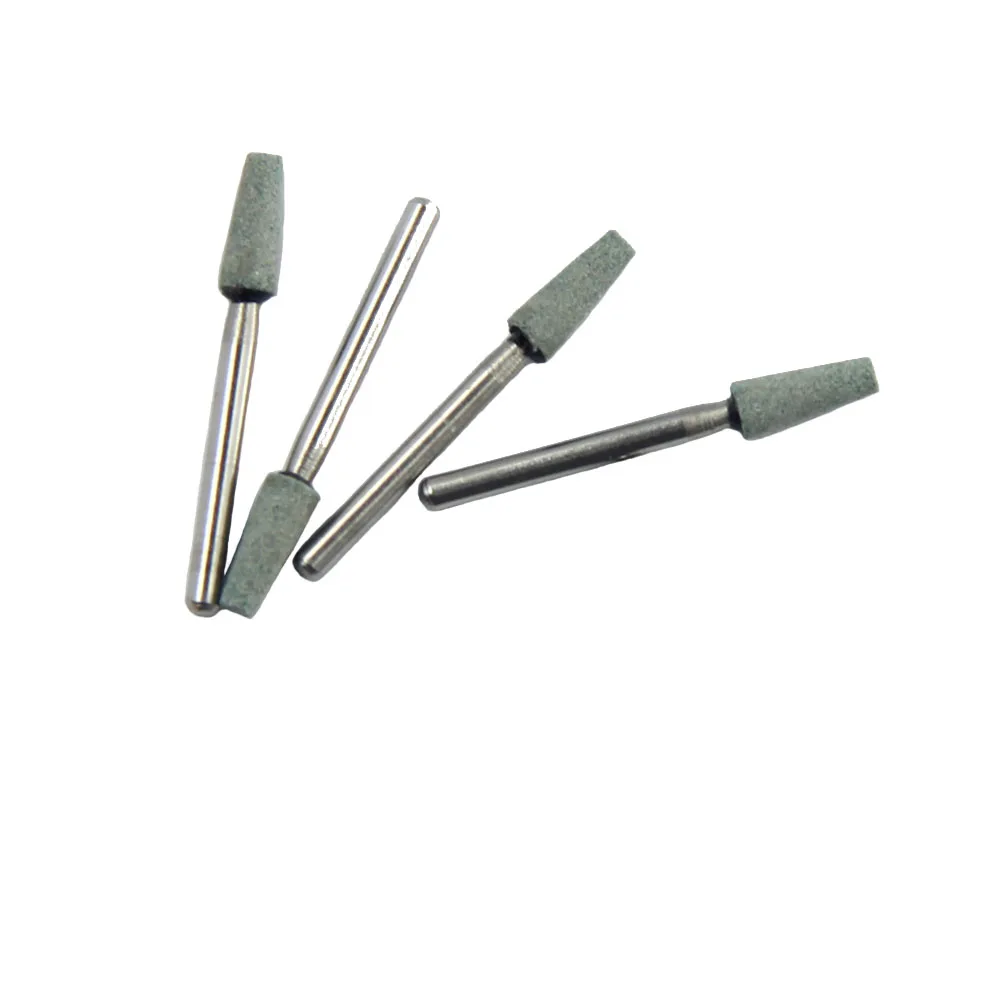 10pcs Dental Stone Burs Head 2.5mm Fine Arkansas Stone for Finish and Polish Composite Green Stone for Metal and Porcelain