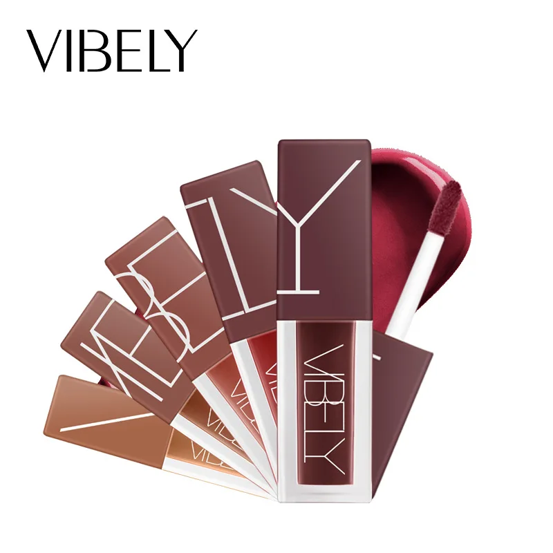 Vibely Eet Aarde-Gekleurde Fog Matte Lipstick Glazuur Pompoen Lipstick Glazuur Make Goederen Cosmetische Geschenken Voor Vrouwen Hot Selling