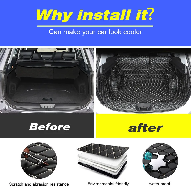 سيارة الخلفي الجذع حصيرة منصات البضائع بطانة التمهيد السجاد الديكور الداخلي اكسسوارات لشيري تيجو 7 برو Xcite x-cross 7 2023-2020 #2