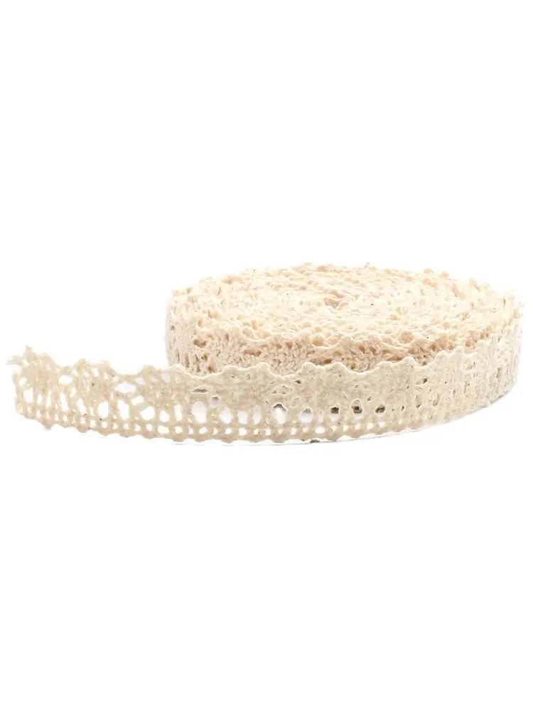 10yards/Lot 1.3cm Embroidered Cotton Lace Trims Beige Ribbon Curtain Sweater Tablecover Fabric Edge Wrap Garment Accessories