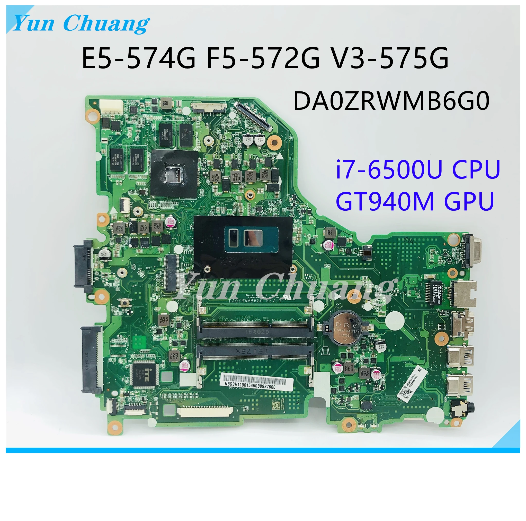 para acer aspire e5574 e5 574g f5 572 v3 575 v3 575g f5 572g placa mae do portatil com i76500u cpu 940m 920m 2g gpu da0zrwmb6g0 01