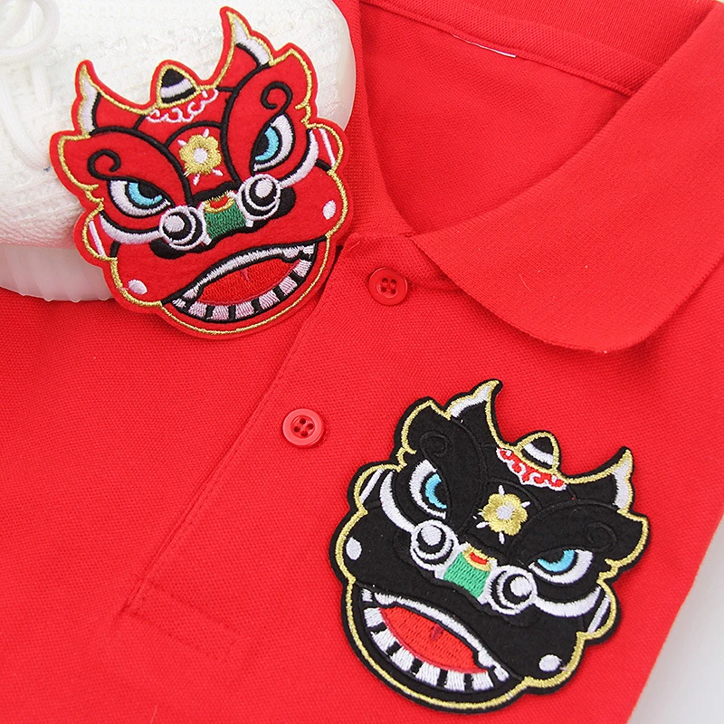 Animal Tiger Head Patches Sticker Iron Clothes Applique Embroidered Application Cloth Chinese Style Animal Patch Applique