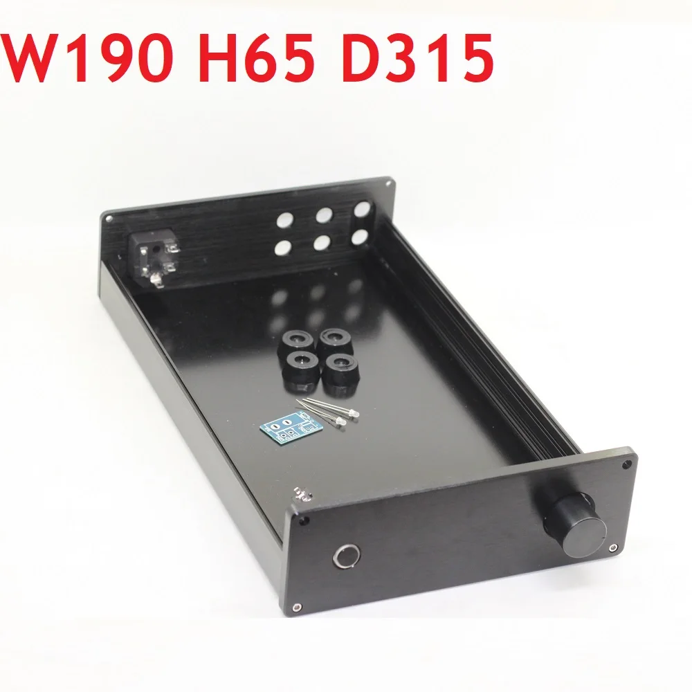 W190 H65 D315 DIY Anodized Aluminum Tube Amplifier Chassis Power Preamplifier Rear Class Case Headphone Amp Enclosure DAC PSU