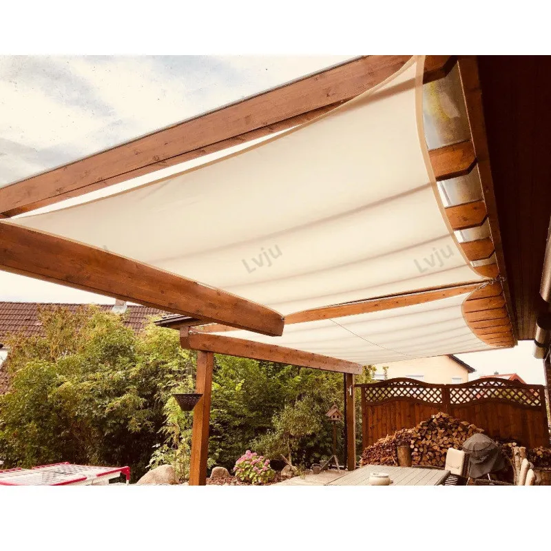 Lvju 9.8x13.1ft 3x4m UV Shade Sail Shelter Awning Fabric Waterproof Sunshade Cloth Canopy Outdoor Patio Garden Balcony