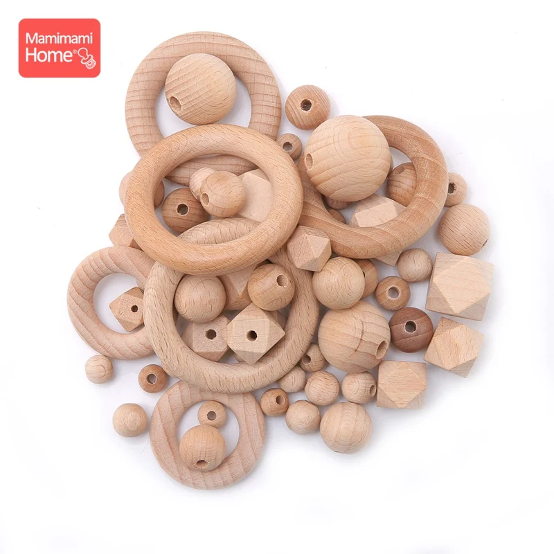 

Mamihome 8-25mm Baby Wooden Teether Beech Hexagon Beads BPA Free Wooden Blank Tiny Rod Diy Pendant Crafts Children'S Goods Toys