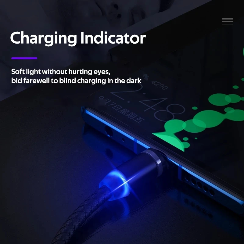 5/1PCS Converter Charging Cable Adapter For Mobile Phone 360 Degree Rotation Magnetic Tips Cable For Samsung Replacement Parts - Image 3