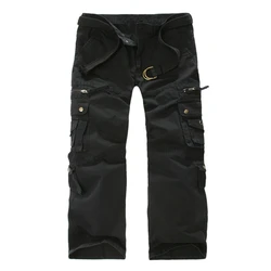 Men's Cargo Pants Multi Pocket Overalls Casual Pants Tactical Commandos Styles Loose Full Length Male Casual Trousers Plus Size