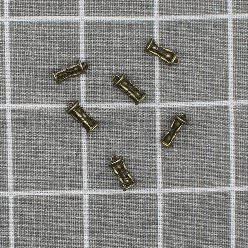 10 pcs/lot 16*6mm Antique bronze Vintage Charms Hourglass Pendant Fit Bracelets Necklace DIY Metal Jewelry Making X1892