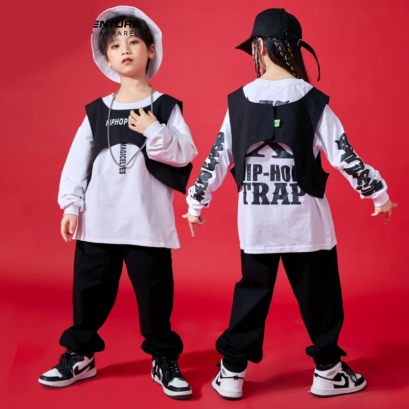 Children Fashion Street Dance Costume Festival Clothing Hip Hop Dancing Clothes Jazz Dancewear Kids Dancer Outfits YS2866