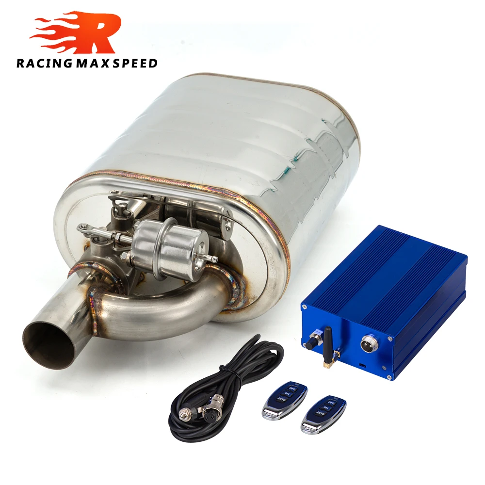 

Universal 2" 2.5" 3'' Inch Exhaust Muffler With Dump Valve Stainless Steel Electric Exhaust Cutout Remote Control Set