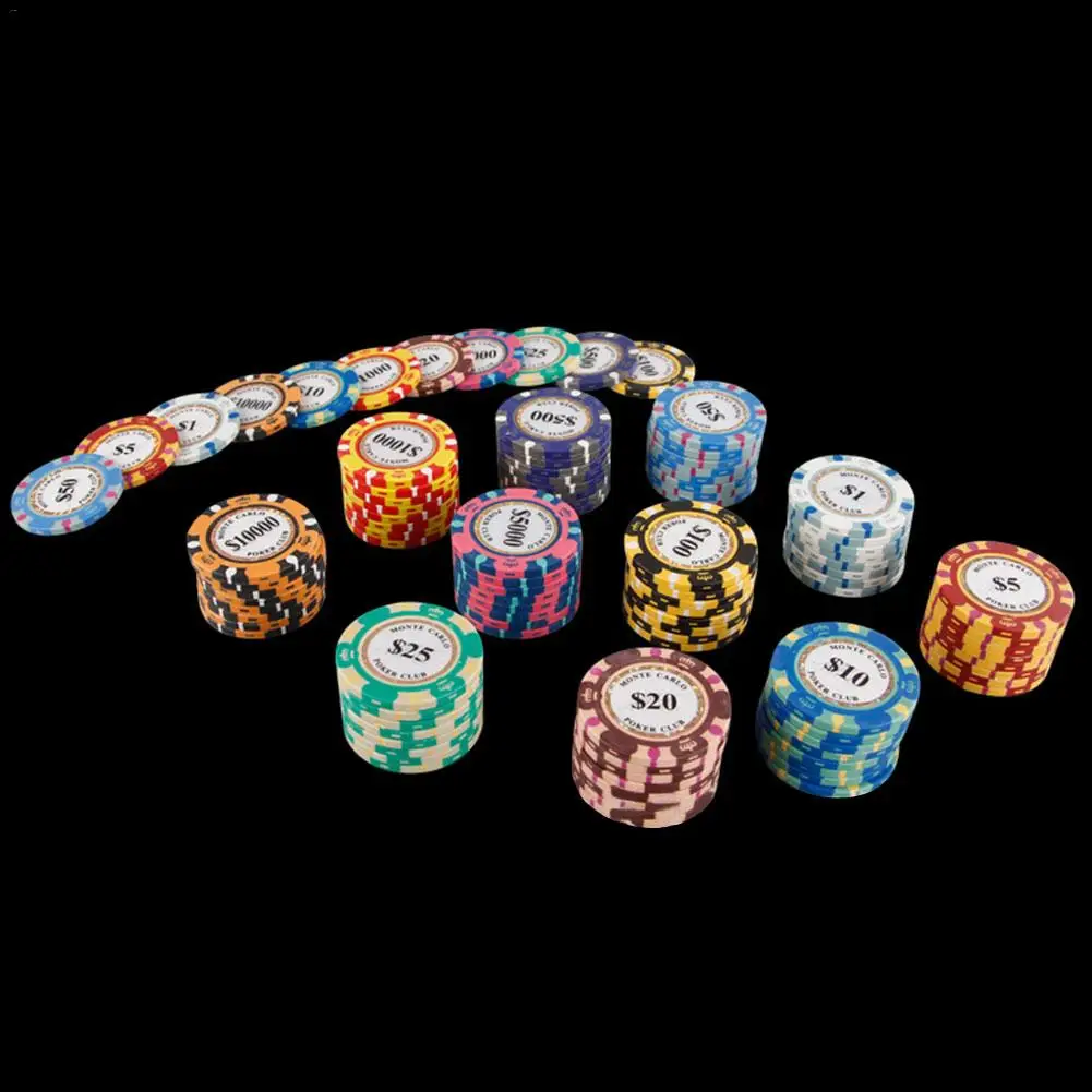 25PCS Texas Poker Chip Counting Bingo Chips Sets Casino Entertainment Accessories For Cards Board Game