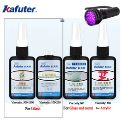 Strong 50ml Kafuter UV Glue Curing Adhesive K-303 300 302 51LED UV Flashlight UV Curing Adhesive Crystal Glass and Metal Bonding