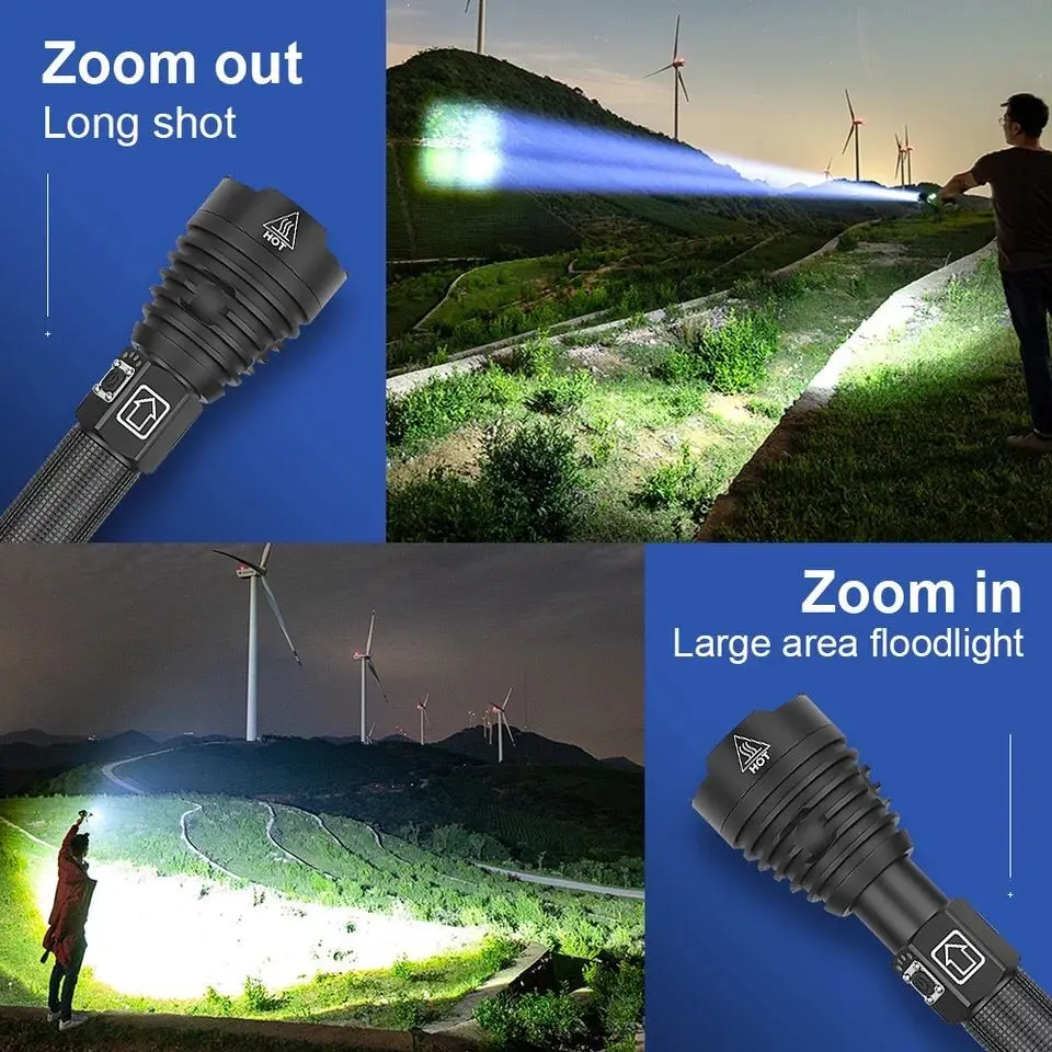 HEDELI XHP90.3 Led Flashlight Torch Powerful Tactical Flashlight USB XHP90 Rechargeable Flash Light 18650 Xhp70 Led Torch