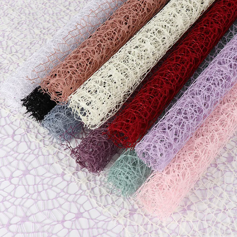 1PC Color Vintage Scrapbook Gauze DIY Handmade Tissue Paper Flowers Bouquet Wrapping Paper Florist Materials Craft Supplies