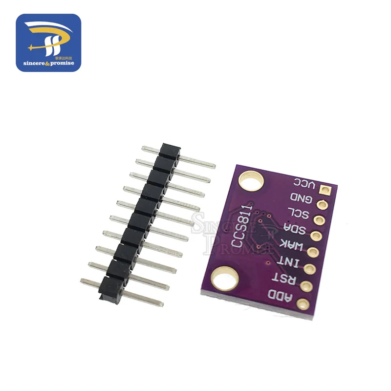 Sensor de detecção de dióxido de carbono, módulo ccs811, co2, eco2, tcs, qualidade do ar, detecção i2c, saída para arduino