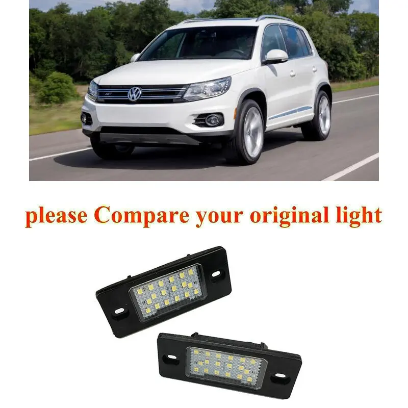 

2pc Car Accessories Special Car License Plate Light Lamp For VW Touareg 2003-2010 Tiguan 2008-2014 canbus error free