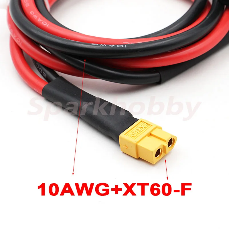 1PC 10AWG 100cm 300A RC Alligator Clip to XT60 Female Plug Cable Q6 D6 field charging cable Car Battery Clamps Crocodile Clip