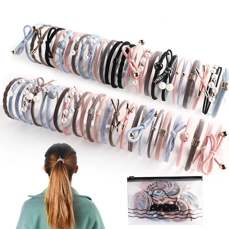 

Nylon Elastic Hair Bands for Women Basic Hairstyle Ponytail Holder Rubber Ropes Gums Girls Scrunchies Headwear Hair Accessories