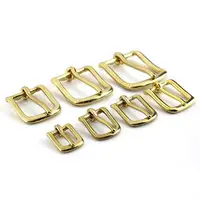 Solid Brass Belt Buckle Heel Bar Buckle Single Pin Half Buckle Waistband Head for Leather Craft Bag Strap Webbing Dog Collar 4
