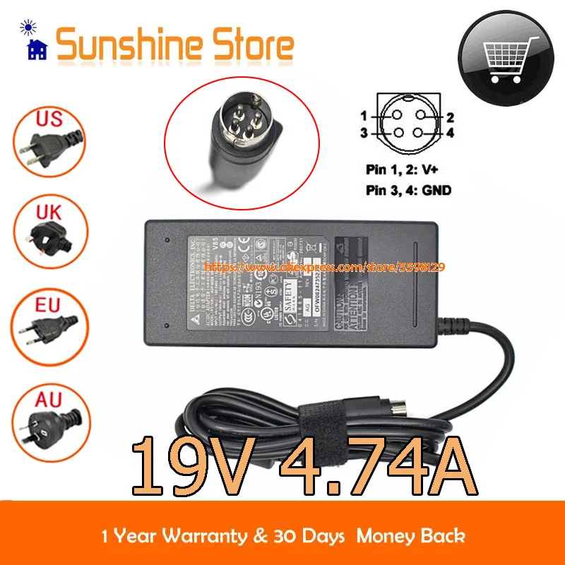 

Original FSP FSP090-D2BA1 4 PIN TIP Power Adaptor ADP-90FB REV.F API1AD43 API2AD62 API3AD05 Delta 19V 4.74A 90W Black Charger