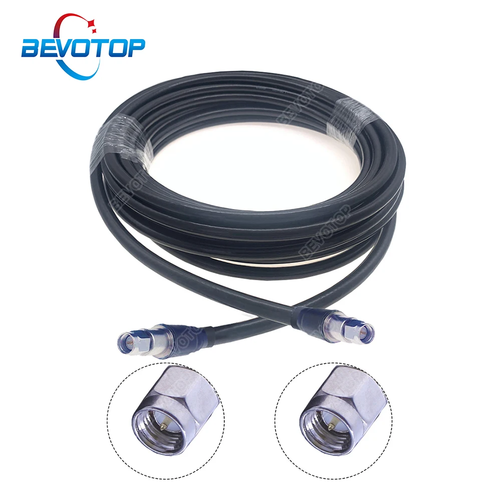 

SMA Male to SMA Male Plug LMR400 Cable Low Loss 50-7 RF Coaxial 50 Ohm Pigtail WIFI Antenna Extension Signal Booster Jumper