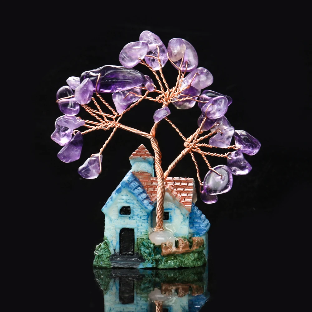 Natural Amethyst Tree Crystal Quartz Healing Mineral Ornaments Tree of Life Home Decoration Lucky Money Tree Miniatures Gift - Image 5
