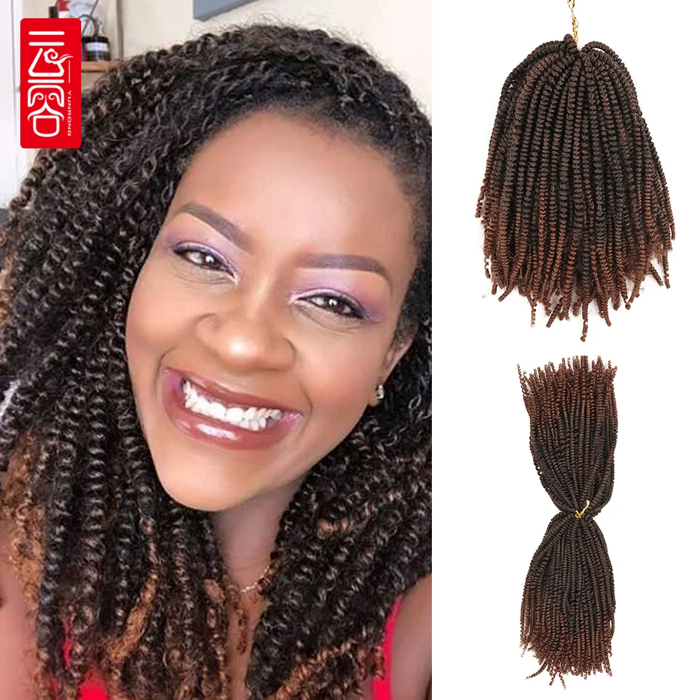 Yunrong nubian torção de crochê cabelo sintético para preto feminino macio apertado curly sintético torção de crochê cabelo para festa namoro diário