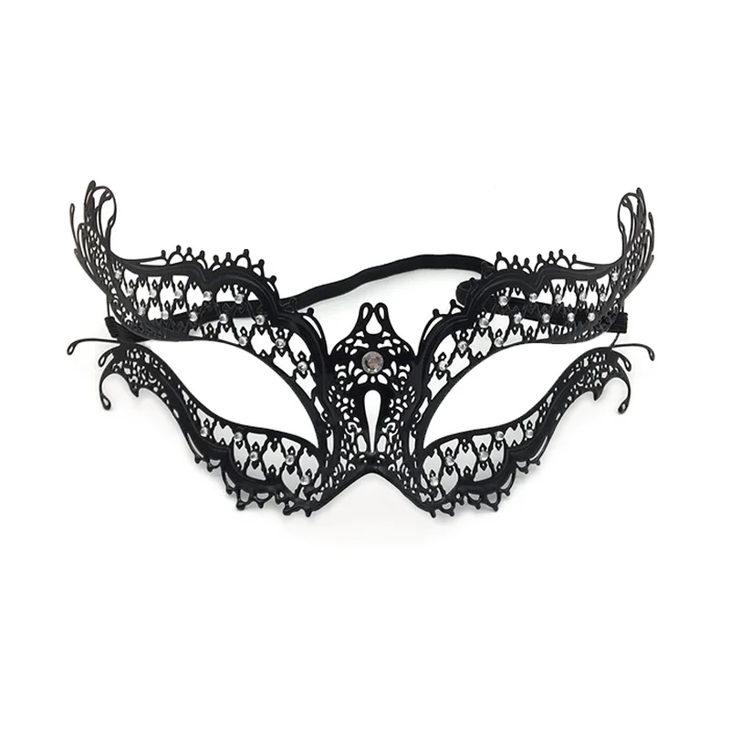 Halloween Rhinestones Metal Luxury Venetian Laser Cut Masquerade Filigree Mask