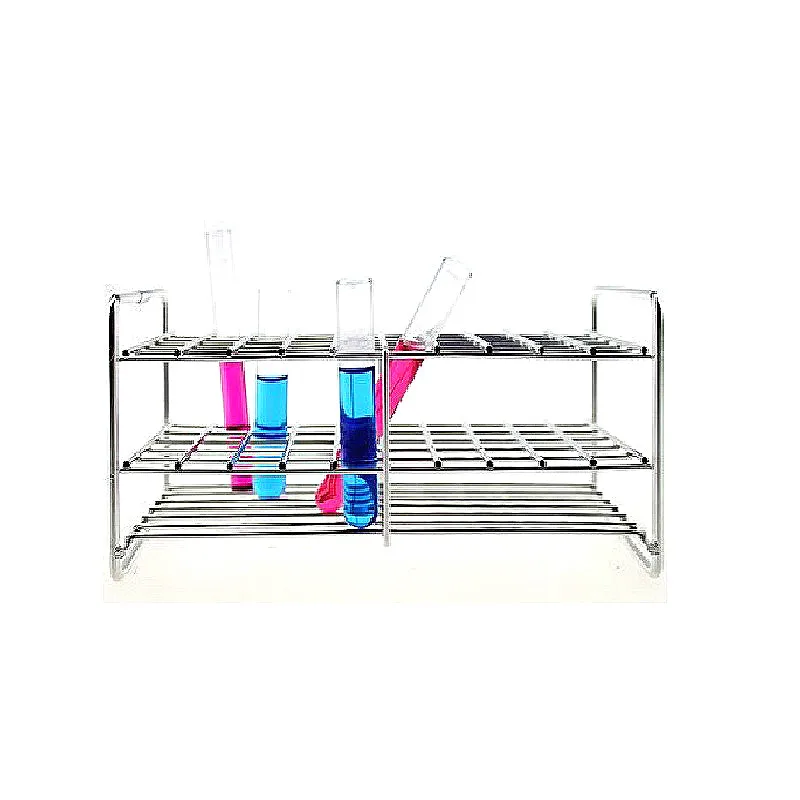 Test Tube Holder Stainless Steel Wire Rack Stainless Steel Test Tube Stand For Tube Diameter 18mm/19mm/19.5mm 50 Wells 1/PK