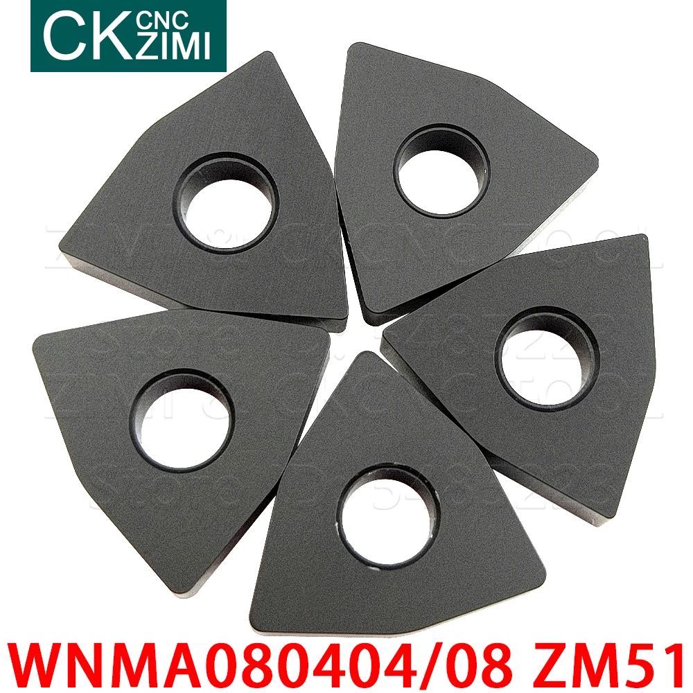 

10P WNMA080404 ZM51 WNMA080408 ZM51 Carbide Inserts External Turning Inserts Tool CNC Mechanical lathe Tools WNMA for cast iron