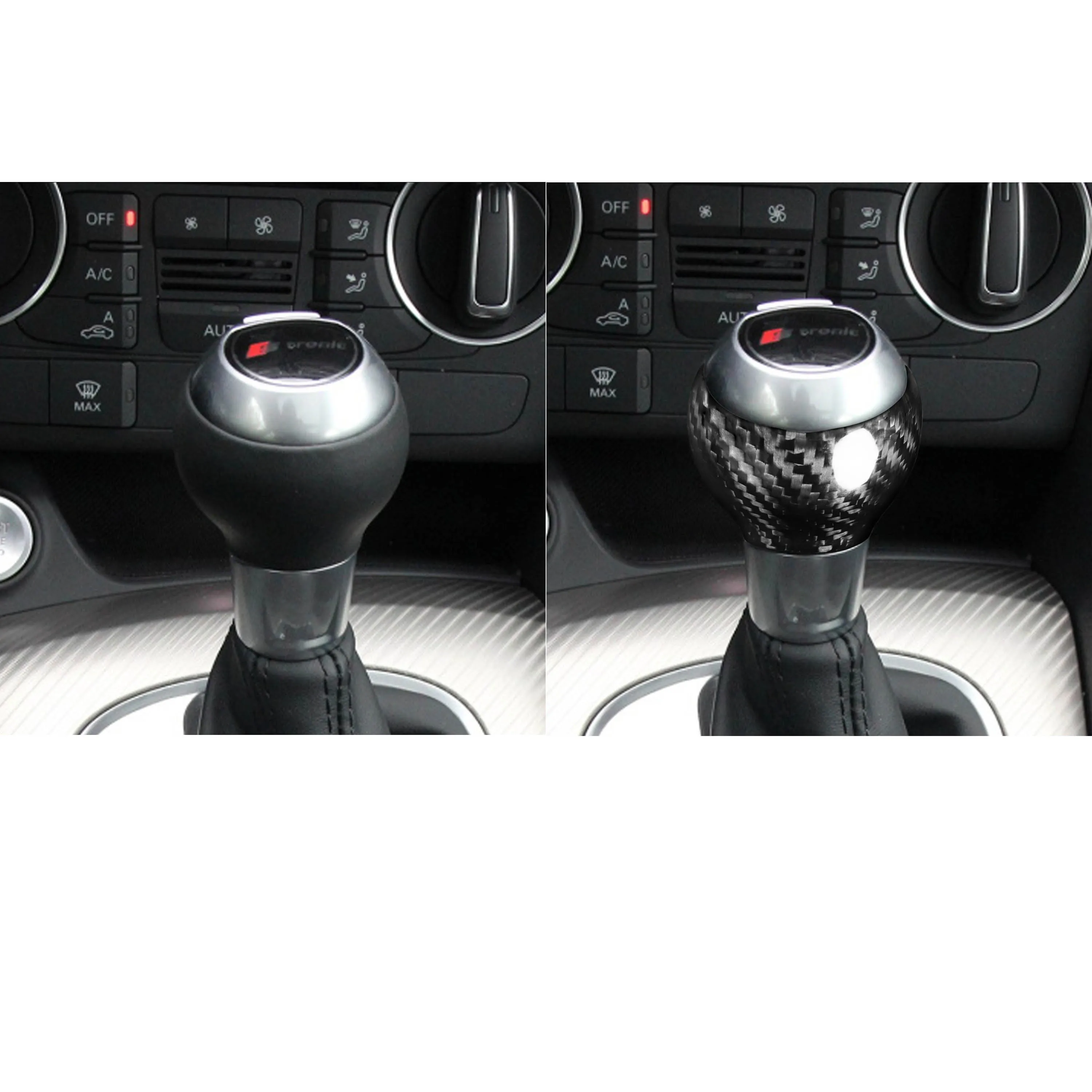 Car Styling Center Console Gearshift Handle Cover Decoration Sticker Trim For Audi Q3 TT 8n 8J MK1 Carbon Fiber