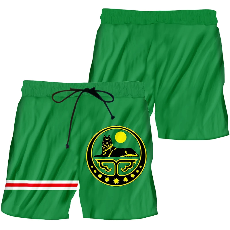 Camiseta e Shorts Casual Verde dos homens, Custom de manga curta, Bandeira Nacional, República Independente, Verão, 2 Peças, Lelastic