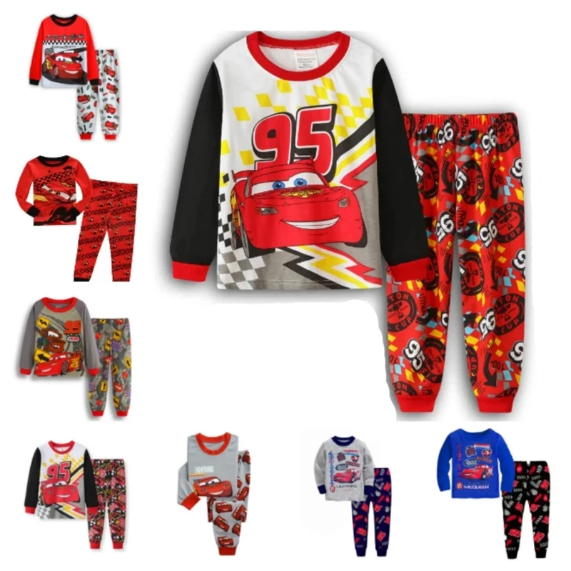 Kids Pajamas Children Sleepwear Pixar Cars Lightning McQueen Baby Pajamas Sets Boy Girl Pyjamas Pijamas Cotton Nightwear Clothes