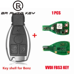 Xhorse xsbz01en keyless remoto chave fob para mercedes benz w204 w207 w212 w164 w166 w221 fbs3 chave bga renovável 433/315mhz