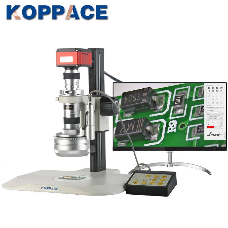 

KOPPACE 27X-173X 4K 8.3 Million Pixels 3D Industrial Microscope Lens 360 Degrees Automatic Rotation Lens Take and Record Video