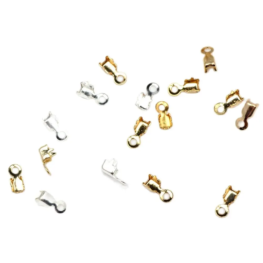 KC Gold/Silver Color Rhinestone Nail Chain Copper Clasps Clip Cup    NEW 2.0-2.5MM 76PCS/LOT  DIY Bracelet Necklace Jewelry Hand