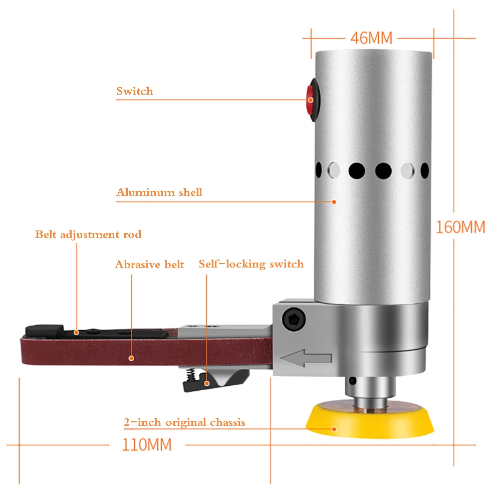 100-240V Handheld Electric Belt Machine Small Multifunctional Woodworking Sander 6000-12000RPM Mini DIY Polishing Machine