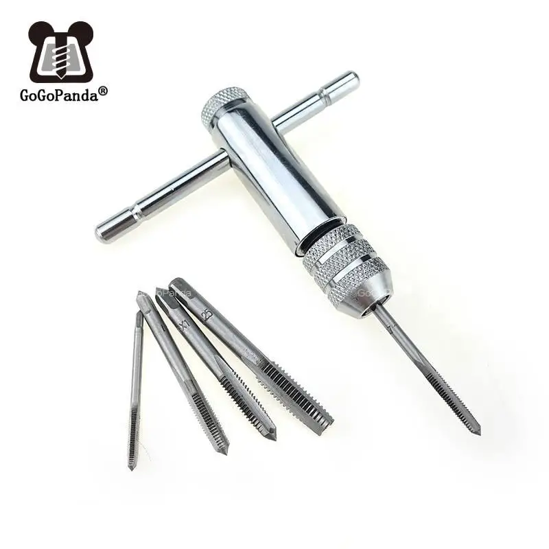 

Free Shipping M3-8 Multi-Functional Adjustable Ratchet Tap Twist Hand Set Reversible T-Thread Reamer