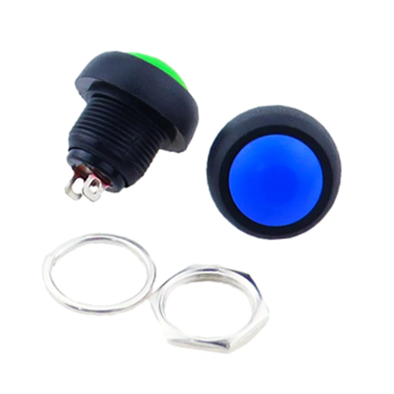 1Pcs 2Pin Mini Switch 12mm 1A waterproof switch pbs33b 12v momentary Push button Switch reset Non-locking pbs-33b