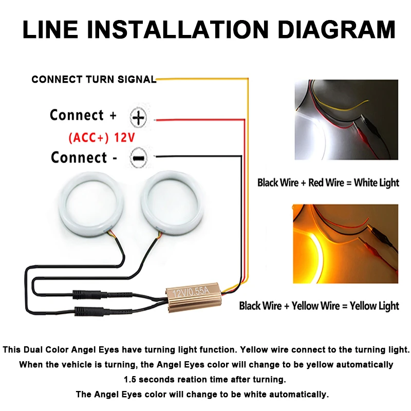 Car Styling Dual Color White Yellow LED Cotton Halo Ring DRL For BMW E92 E90 E93 E90 E81 E82 E87 E88 Angel Eyes Turn Signal Lamp